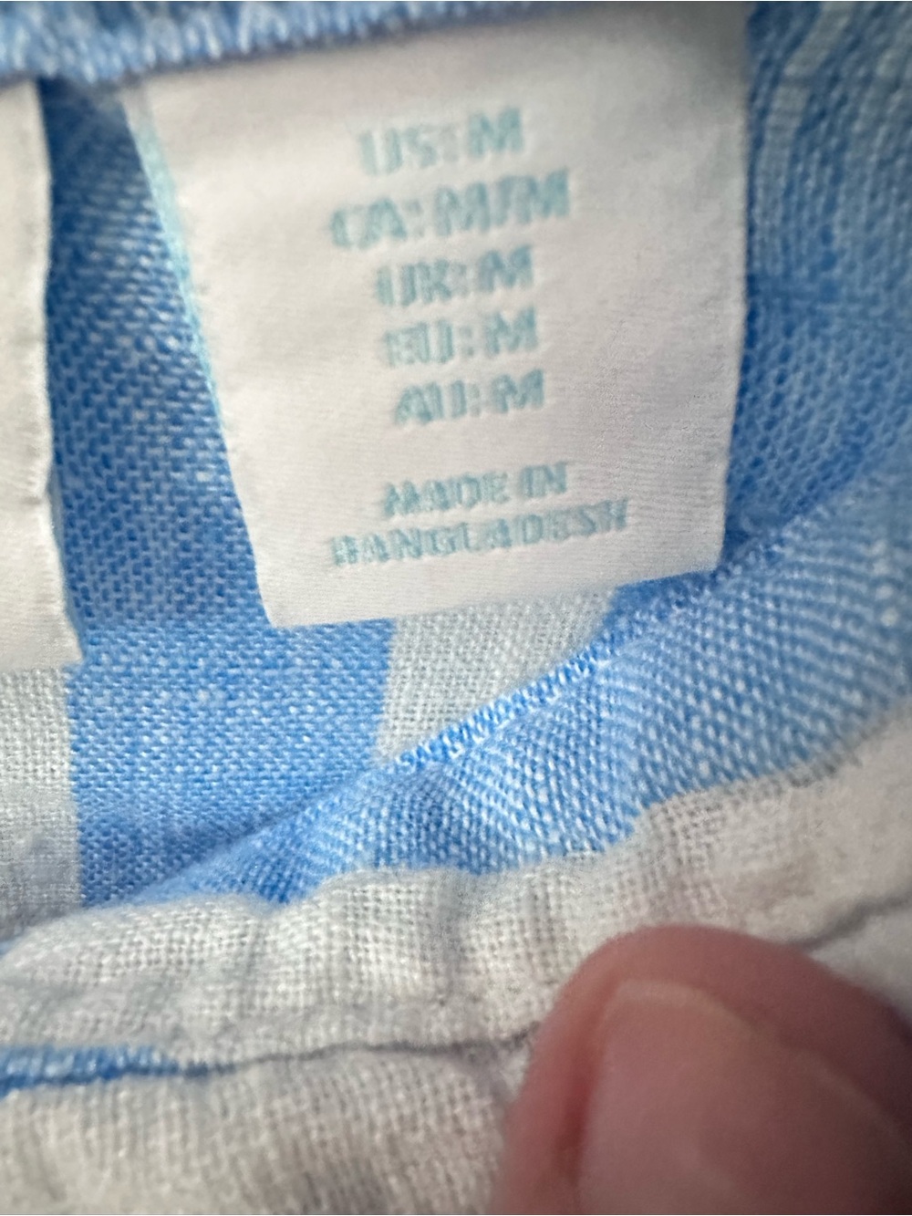 Cynthia Rowley M Linen blue-white stripe long sleeve cottagecore coastal blouse - Picture 8 of 13